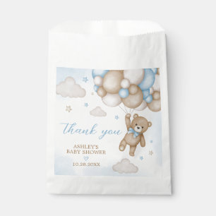 Sachets En Papier Baby shower Bleu Bear Balloons