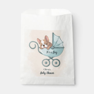 Sachets En Papier Baby shower Bleu Poussette Bleu Bleu Bleu Bleu Ble