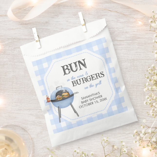 Sachets En Papier Baby Shower Blue Burger BBQ (Coupé)