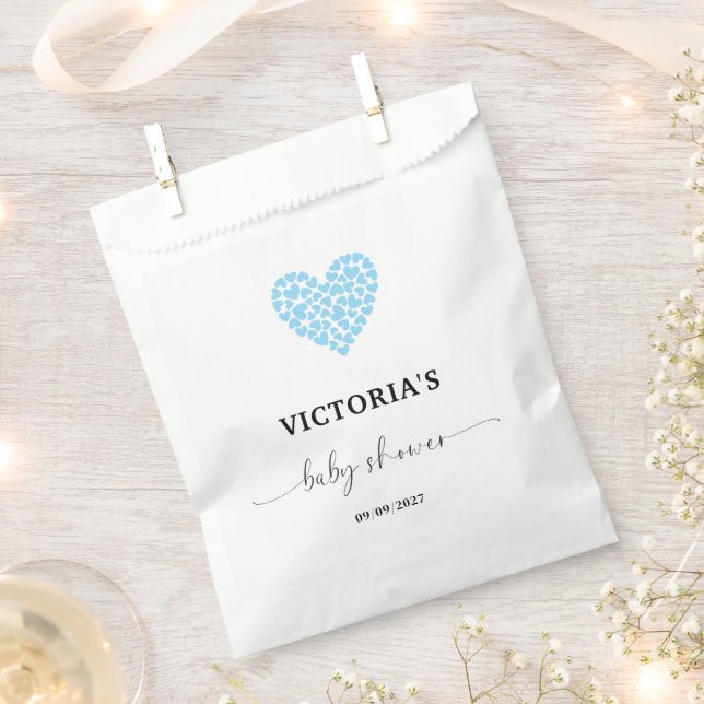 Sachets En Papier Baby shower Blue Heart (Coupé)