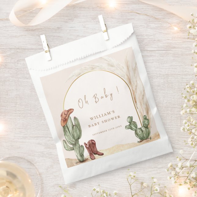 Sachets En Papier Baby shower Boho Cactus Arch Desert Cowboy (Coupé)