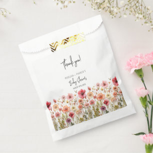 Sachets En Papier Baby shower Boho Fleurs fraîches