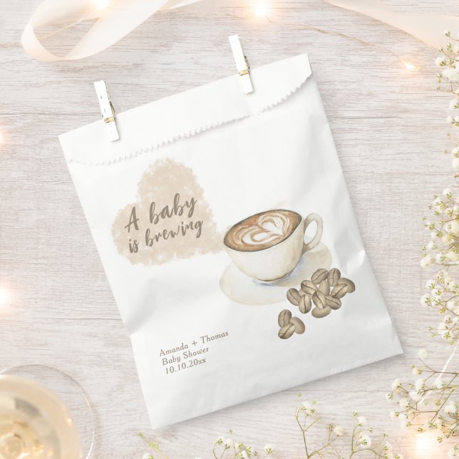 Sachets En Papier Baby shower café (Coupé)