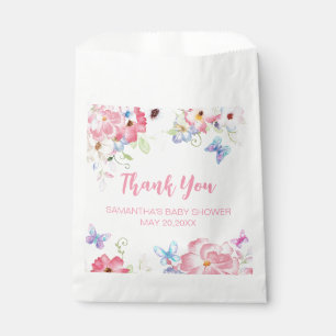 Sachets En Papier Baby Shower Carré Papillon Floral Bébé