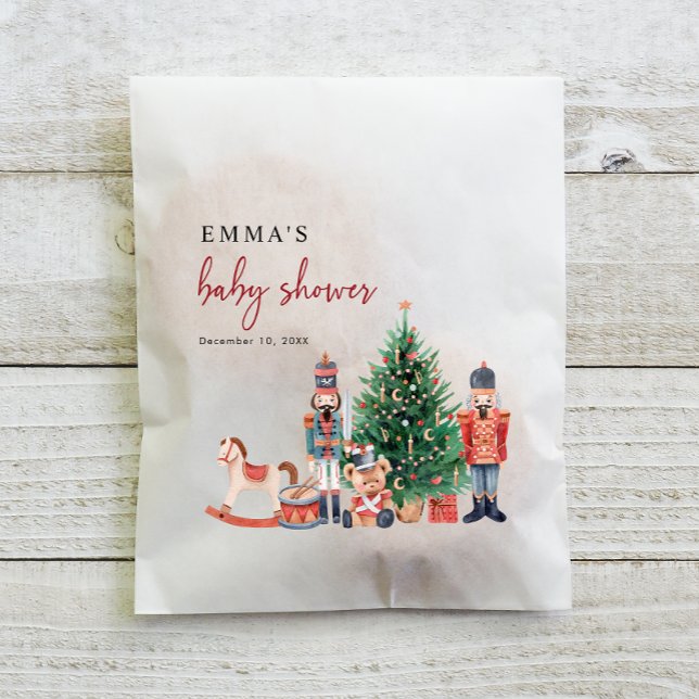 Sachets En Papier Baby-Shower Casse-Noisette (Baby Shower Holiday Nutcracker Favor Bags)