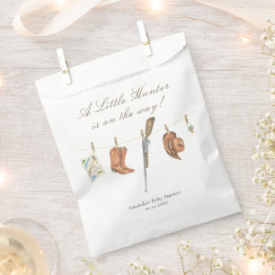 Sachets En Papier Baby Shower Chasseur à l'aquarelle