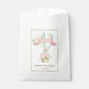 Sachets En Papier Baby shower chaud floral rose d'aventure de ballon