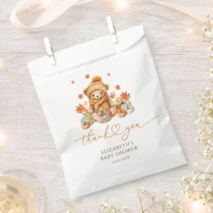 Sachets En Papier Baby shower Citrouille de l'ours en peluche d'auto