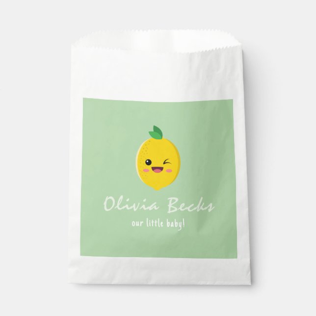 Sachets En Papier Baby shower Citrus Lemon (Devant)