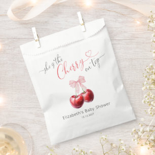 Sachets En Papier Baby shower Coquette Cherry