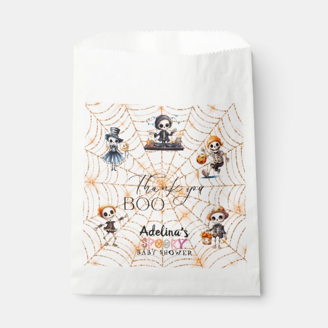 Sachets En Papier Baby shower Costume Halloween Boo Skeletons Éffray (Devant)