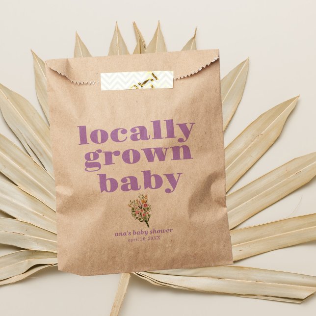 Sachets En Papier Baby shower cultivé localement | Moderne & PURPLE (Créateur téléchargé)