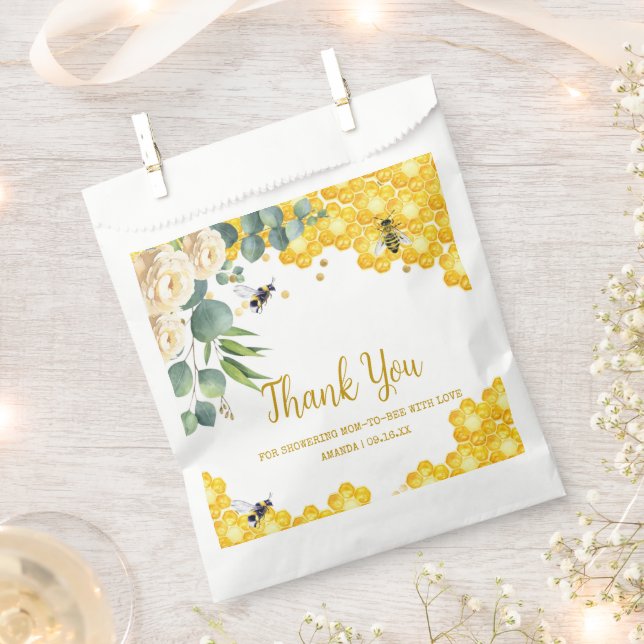 Sachets En Papier Baby shower d'abeilles (Coupé)