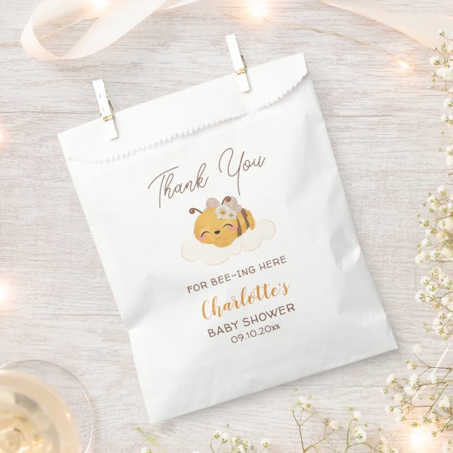 Sachets En Papier Baby shower d'abeilles (Coupé)