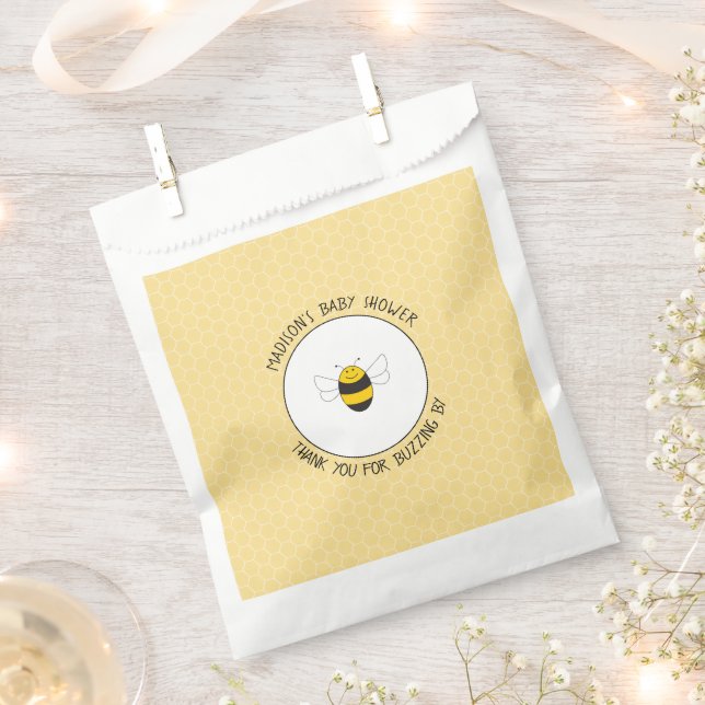 Sachets En Papier Baby shower d'abeilles (Coupé)