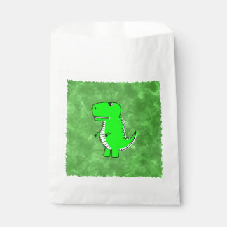 Sachets En Papier Baby shower d'aquarelle Dino vert