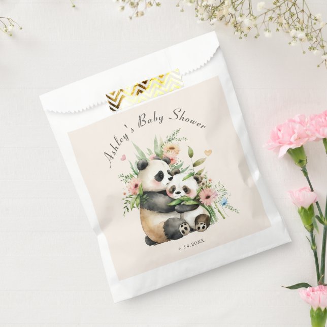 Sachets En Papier Baby shower d'aquarelle mignonne Ours & Fleurs (Scellé)
