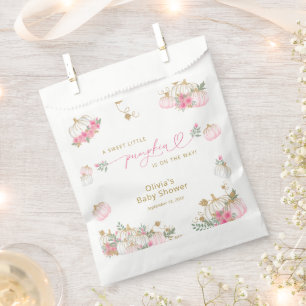 Sachets En Papier Baby shower d'aquarelle rose Citrouille