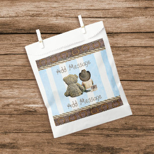 Sachets En Papier Baby shower de bébé de cowboy de Lil et d'ours d