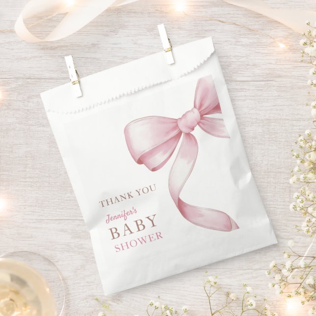 Sachets En Papier Baby shower de boule rose (Coupé)