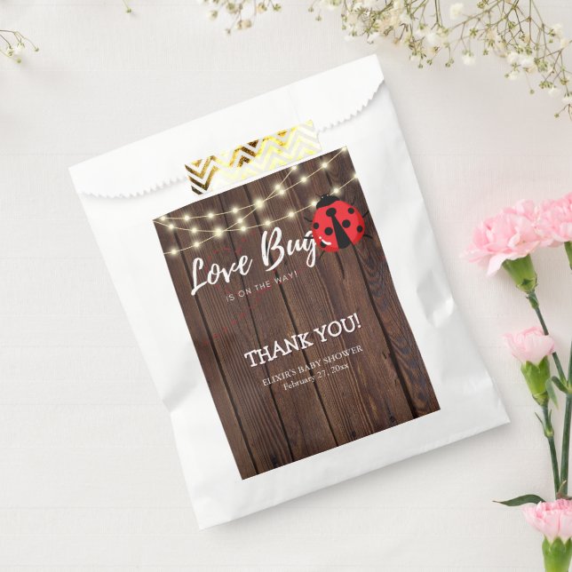 Sachets En Papier Baby shower de bug d'amour rustique (Scellé)