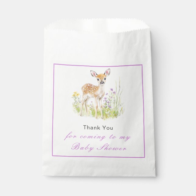 Sachets En Papier Baby shower de cerfs de printemps (Devant)