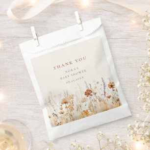 Sachets En Papier Baby shower de champ Fleur sauvage d'automne