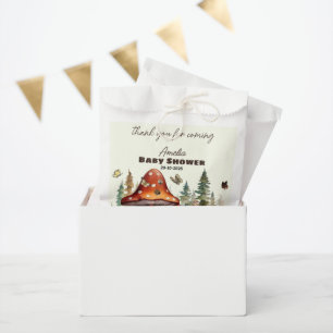 Sachets En Papier Baby shower de champignons de forêt rustique autom