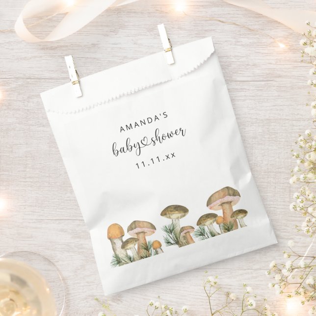 Sachets En Papier Baby shower de champignons forestiers (Coupé)