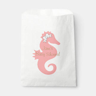 Sachets En Papier Baby shower de cheval de mer rose Favoriser les sa