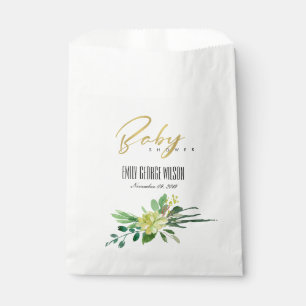 SACHETS EN PAPIER BABY SHOWER DE COULEUR D'EAU DE FOLIAGE SUCCULTE V