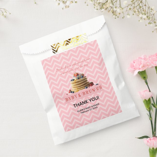 Sachets En Papier Baby shower de crêpes de fraise rose pour bébé et  (Scellé)