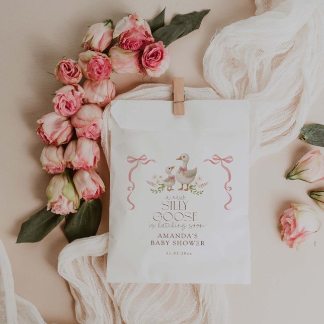 Sachets En Papier Baby shower de fille d'oie stupide (Créateur téléchargé)