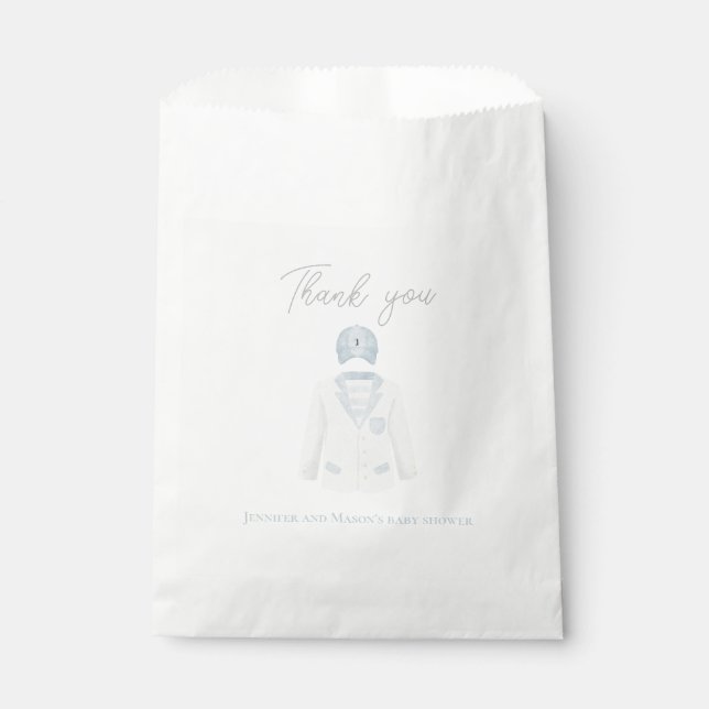 Sachets En Papier Baby shower de golf bleu (Devant)