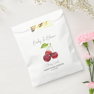 Sachets En Papier Baby shower de graines de cerise en fleurs