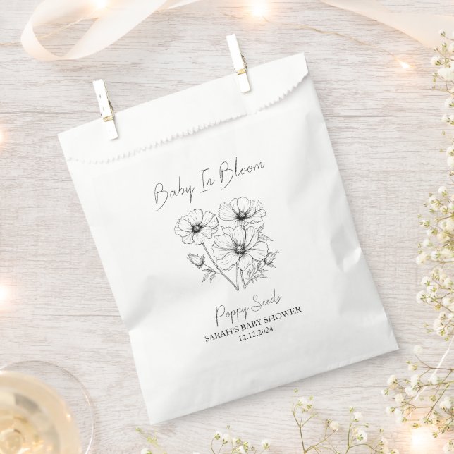 Sachets En Papier Baby shower de graines de pavot Bloom l (Coupé)