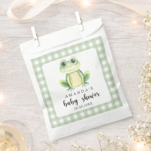 Sachets En Papier Baby shower de grenouille aquarelle