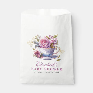Sachets En Papier Baby shower de la coupe de thé floral de lavande