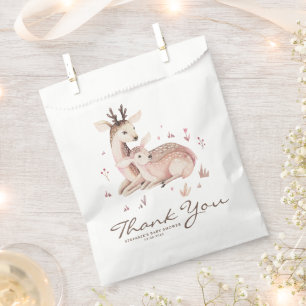 Sachets En Papier Baby shower de la forêt de cerfs de maman et de bé