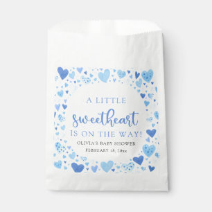 Sachets En Papier Baby shower de la Saint Valentin Blue Little Sweet