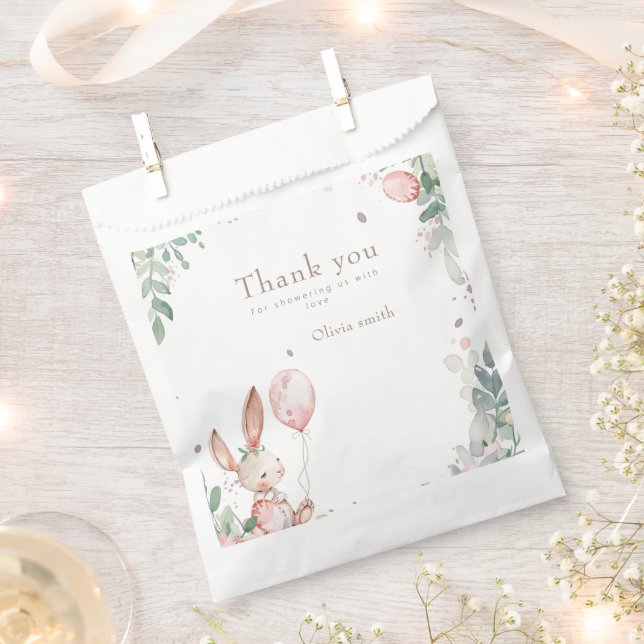 Sachets En Papier Baby shower de lapin de Pâques (Coupé)