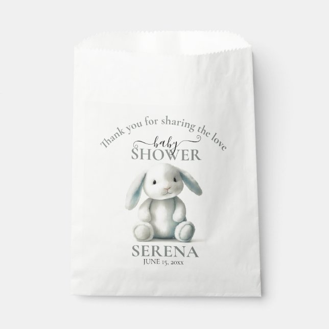 Sachets En Papier Baby shower de lapin farci de boue (Devant)