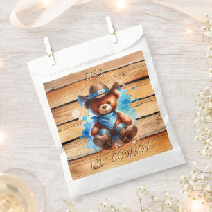 Sachets En Papier Baby shower de Lil' Cowboy Teddy Bear Boy