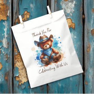 Sachets En Papier Baby shower de Lil' Cowboy Teddy Bear Boy
