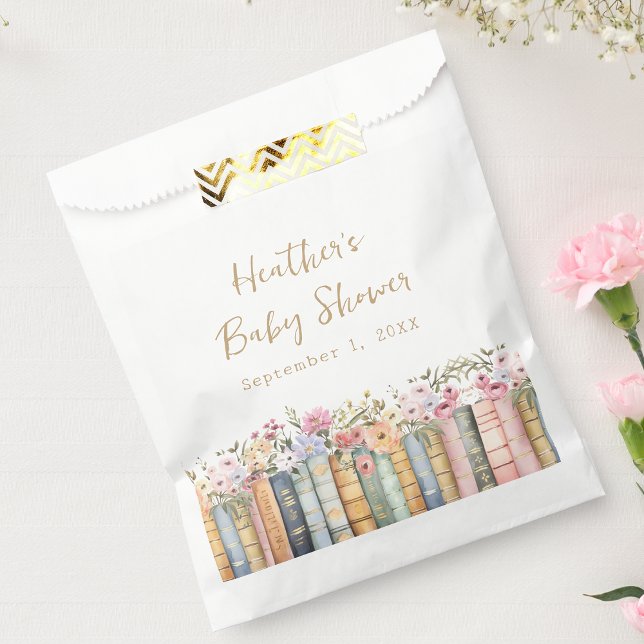 Sachets En Papier Baby shower de livres (Wildflower Books Baby Shower Favor Bags by Painted Paperie)