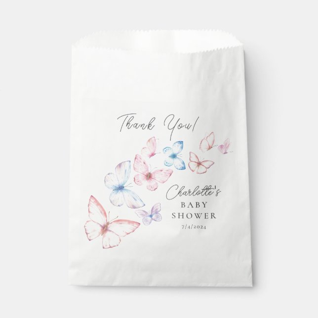 Sachets En Papier Baby shower de papillons Whimsical (Devant)