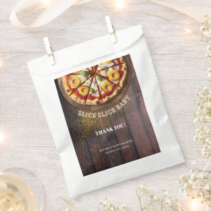 Sachets En Papier Baby shower de pizza en tranches rustiques