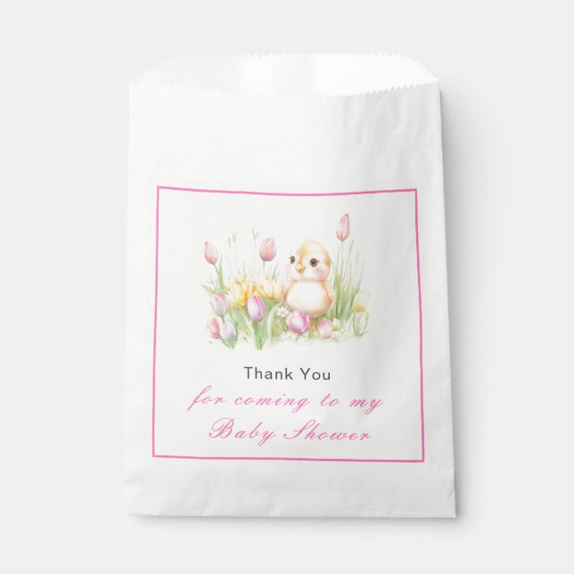 Sachets En Papier Baby shower de poussette de printemps (Devant)