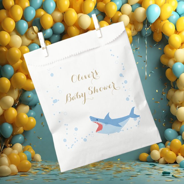Sachets En Papier Baby shower de requin Summer Boy (Créateur téléchargé)