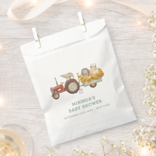 Sachets En Papier Baby shower de tracteur de ferme de hérisson migno